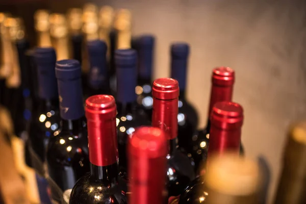 Botellas Vino Almacenadas Para Consumo — Foto de Stock