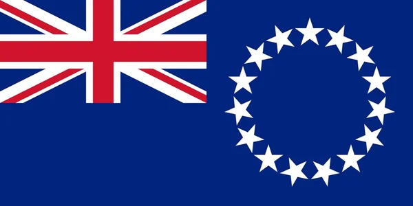Официальный Большой Плоский Флаг Горизонтальных Островов Кука — стоковое фото