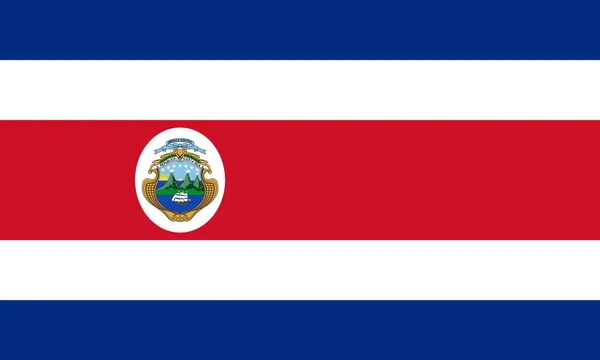 Bandera Plana Grande Oficial Costa Rica Horizontal —  Fotos de Stock