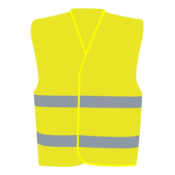 Gilet Sicurezza Giallo Isolato Illustrazione Bianca — Foto Stock