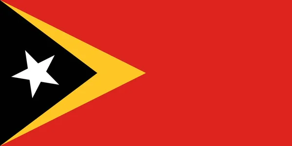 Bandera Plana Grande Oficial Timor Oriental Horizontal —  Fotos de Stock