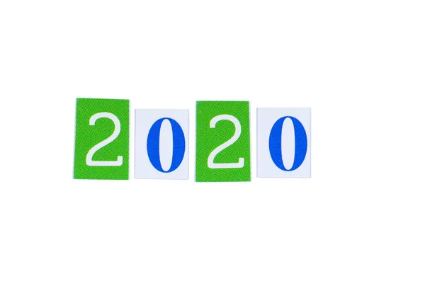 Papierausschnitt 2020 Jahreszahl — Stockfoto