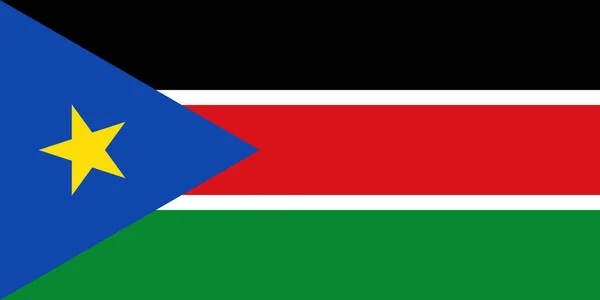 Official Large Flat Flag South Sudan Horizontal — Stock Photo, Image