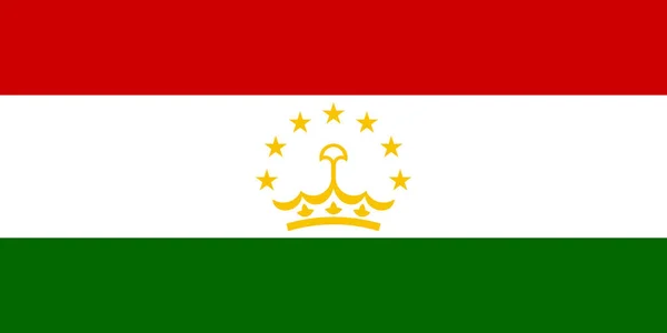 Official Large Flat Flag Tajikistan Horizontal — Stock Photo, Image