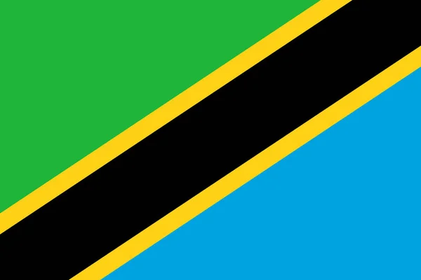 Official Large Flat Flag Tanzania Horizontal — Stock Photo, Image