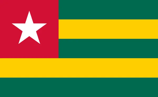 Bandeira Plana Grande Oficial Togo Horizontal — Fotografia de Stock