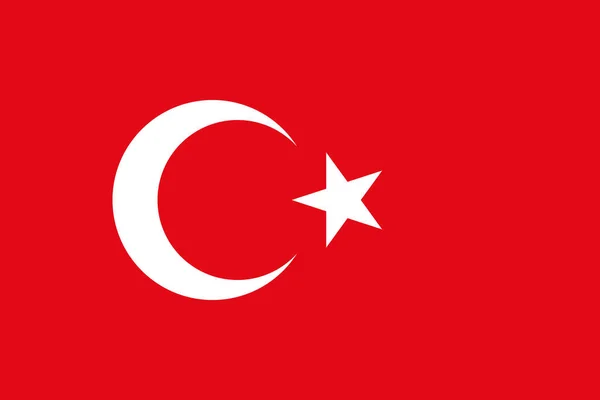 Oficjalna Duża Płaska Bandera Turcji Pozioma — Zdjęcie stockowe