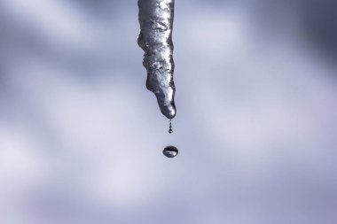 Bir sarkıt düşen su damlası