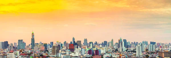 Gün Batımında Tayland Bangkok Manzarası Panoraması — Stok fotoğraf