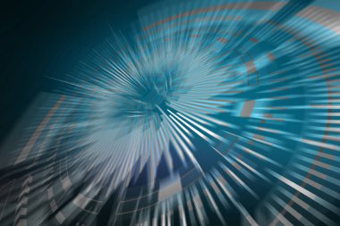 Soyut mavi arka plan. Teknoloji arka planı. Teknoloji çemberi