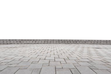 beyaz arka plan üzerinde izole boş beton kare zemin. Can bize