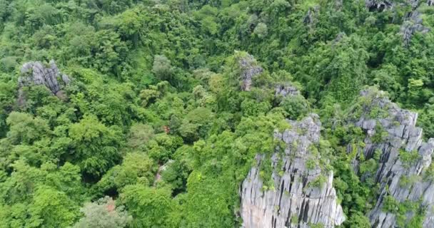 Tayland Dağ Üzerinde Uçan Havadan Görünümü — Stok video