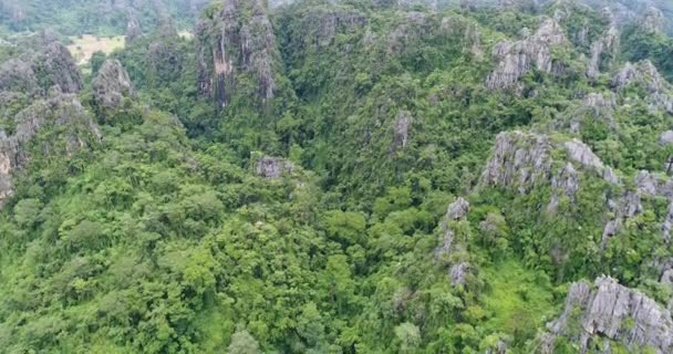 Tayland Dağ Üzerinde Uçan Havadan Görünümü — Stok video