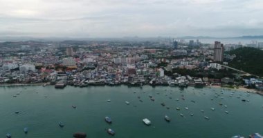Havadan görünümü uçan Pattaya beach Tayland