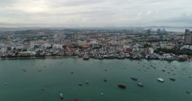 Havadan görünümü uçan Pattaya beach Tayland