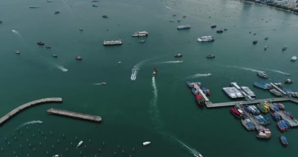 Luftaufnahme Fliegen Pattaya Strand Thailand — Stockvideo