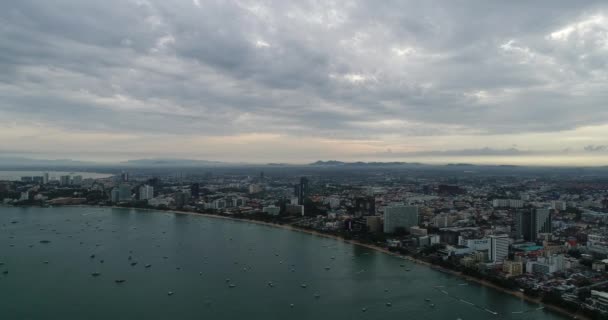 Letecký Pohled Létající Pattaya Beach Thajsko — Stock video