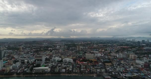 空中景观飞行芭堤雅海滩泰国 — 图库视频影像