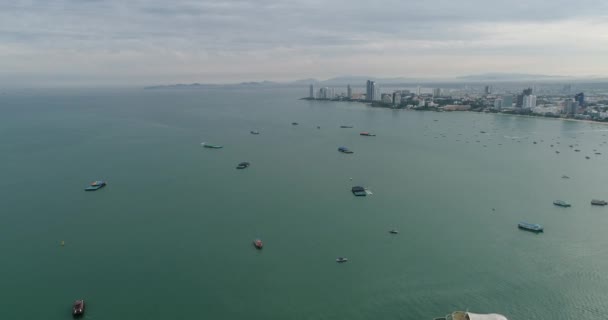 Havadan Görünümü Uçan Pattaya Beach Tayland — Stok video