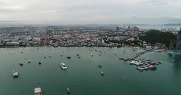 Letecký Pohled Létající Pattaya Beach Thajsko — Stock video