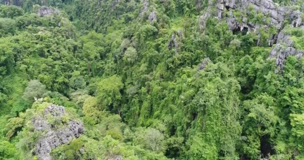 Luchtfoto Vliegen Berg Thailand — Stockvideo