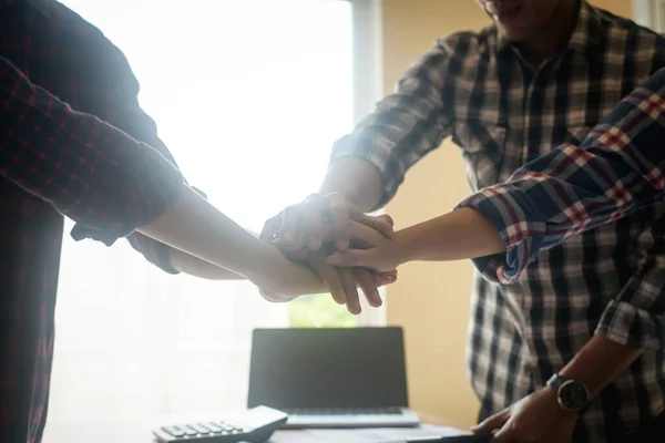 Business teamwork join hands together. Business teamwork success concept