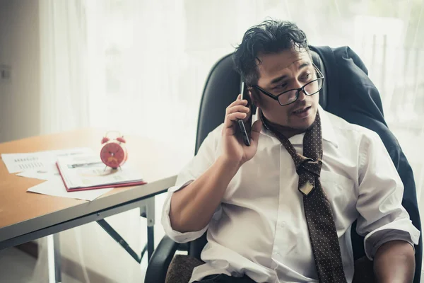 Worried Business Man Workplace Office Tired Hard Work Fail Business — Stock Photo, Image