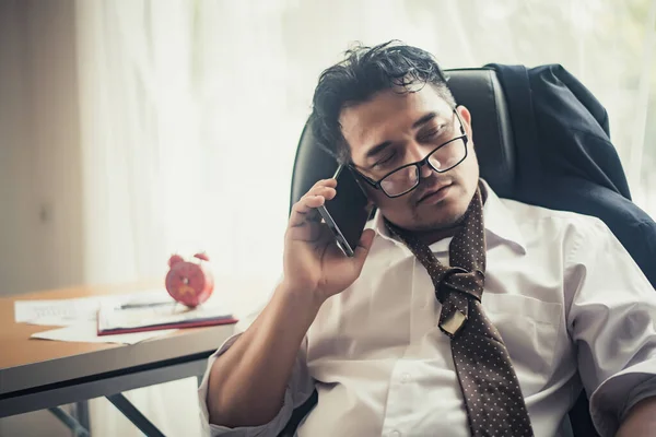 Worried Business Man Workplace Office Tired Hard Work Fail Business — Stock Photo, Image