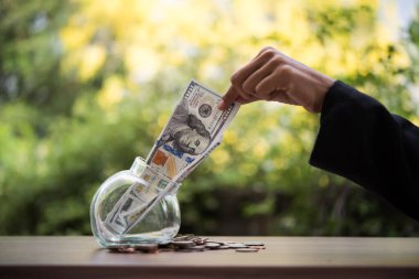 İş finansmanı. Yatırım konsepti için para biriktir.
