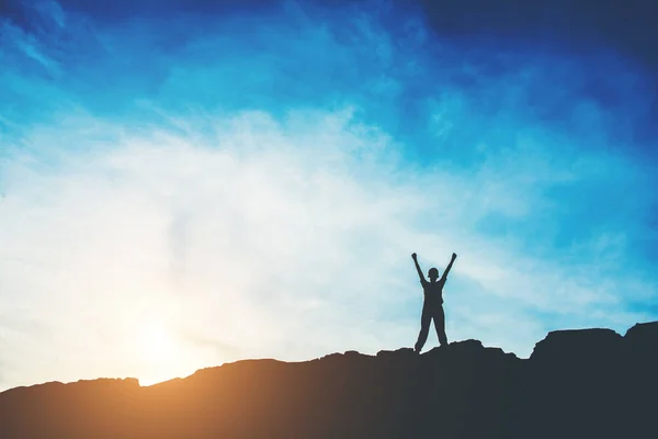 Silhouette People Happy Time — Stock Photo, Image