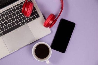 Üst görünüm DVD müzik seti
