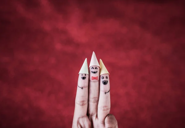 Finger Emotion Red Background — Stock Photo, Image