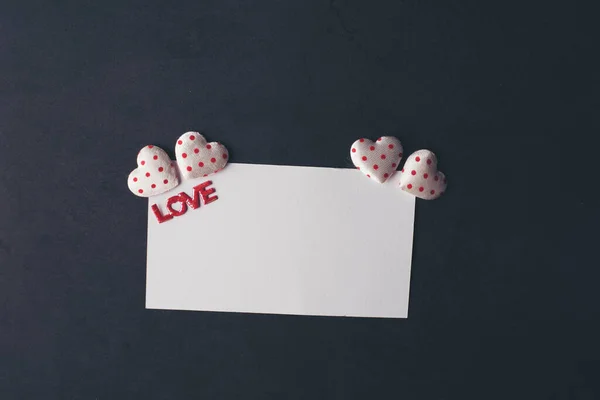 Heart Blank Note Card Red Background — Stock Photo, Image