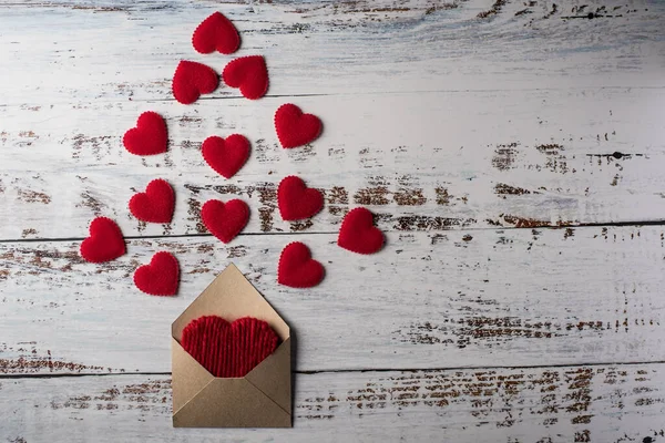 Blank Letter Wood Background Valentine Day Concept — Stock Photo, Image