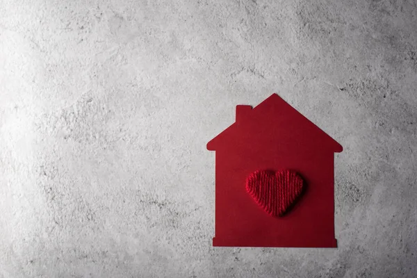 Casa Papel Con Diseño Plano Corazón — Foto de Stock