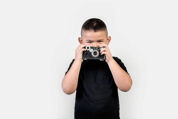 Παιδί Φωτογράφος Τραβήξτε Μια Φωτογραφία — Φωτογραφία Αρχείου
