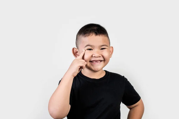 Funny Portrait Boy Studio Photo — Stock fotografie