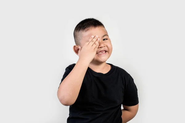 Funny Portrait Boy Studio Photo — Stock fotografie