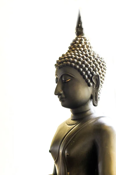 Статуя Будды Изолирована Белом Фоне — стоковое фото