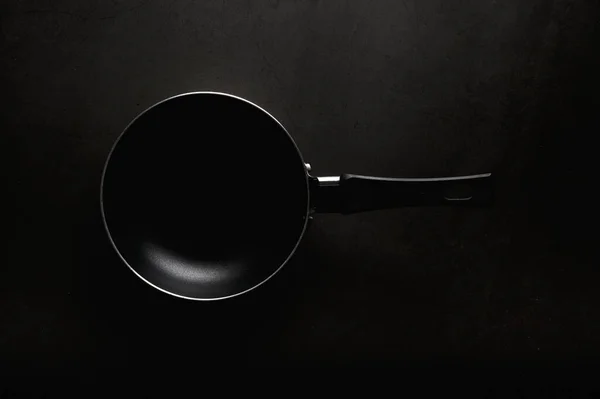 Black Frying Pan Top View — Stock Photo, Image