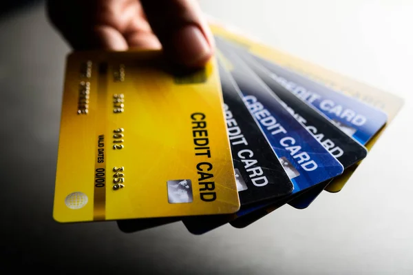 Close Beelden Van Meerdere Credit Card Handsets — Stockfoto