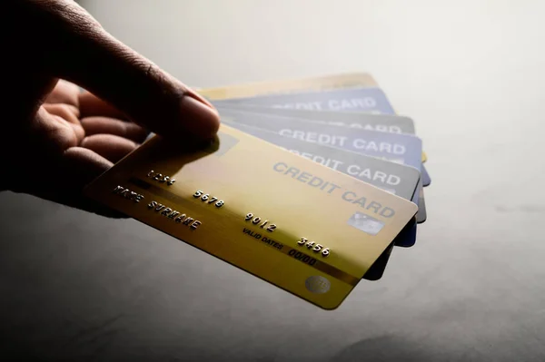 Close Beelden Van Meerdere Credit Card Handsets — Stockfoto