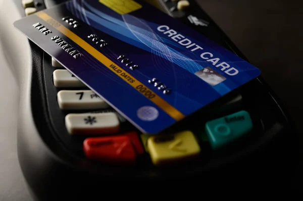 Creditcards Geplaatst Credit Card Swipes — Stockfoto