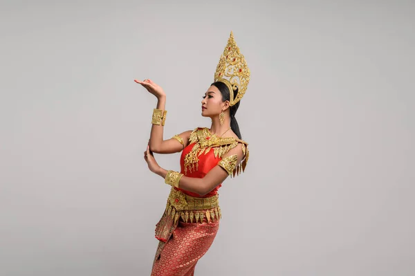 Schöne Thailänderin Thai Kleid Und Thai Tanz — Stockfoto
