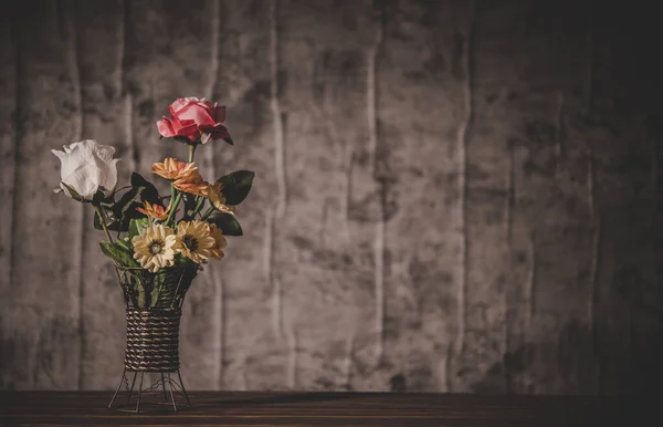 Natura Morta Con Vasi Fiori — Foto Stock