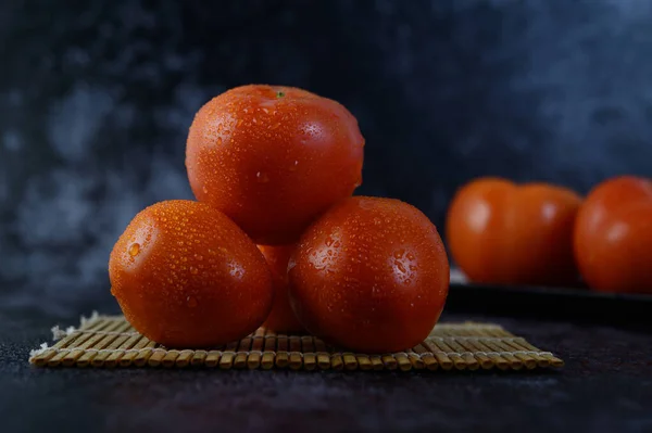 Organic Tomato Water Droplets Closeup Macro — Stock Photo, Image