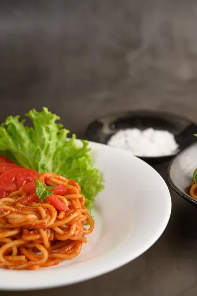 Appetizing Cooked Spaghetti Italian Pasta Tomato Sauce — Stock Photo, Image