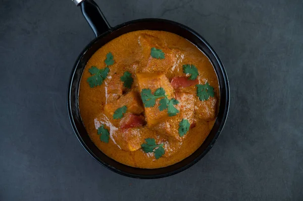 Massaman Curry Einer Pfanne Auf Dem Zementboden Ansicht Von Oben — Stockfoto