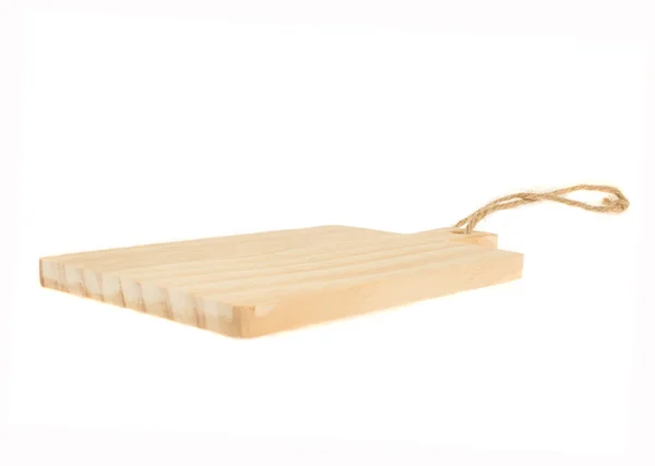 Tabla de cortar de madera aislada sobre fondo blanco — Foto de Stock