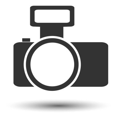 Kamera simgesi. Fotoğraf makinesinin düz simgesi